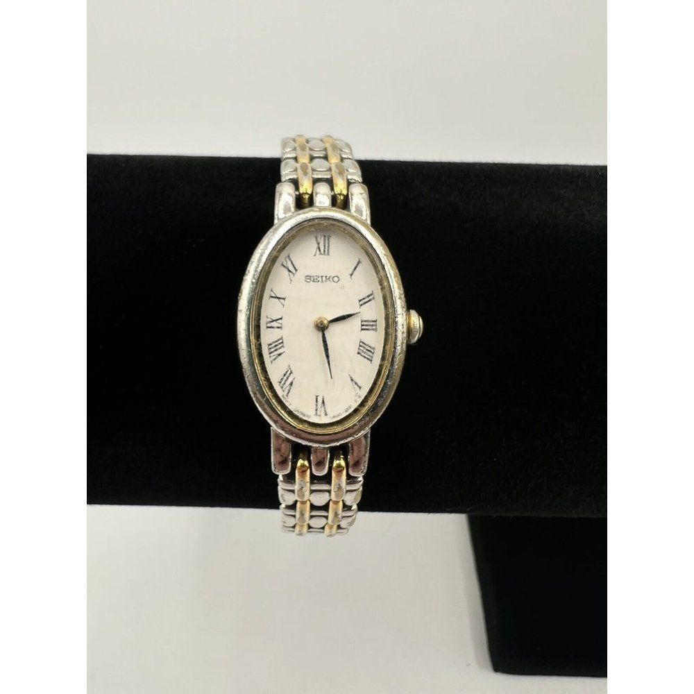 Seiko Quartz Oval Gold Tone Vintage Women's Watch V400-1029 Needs Battery